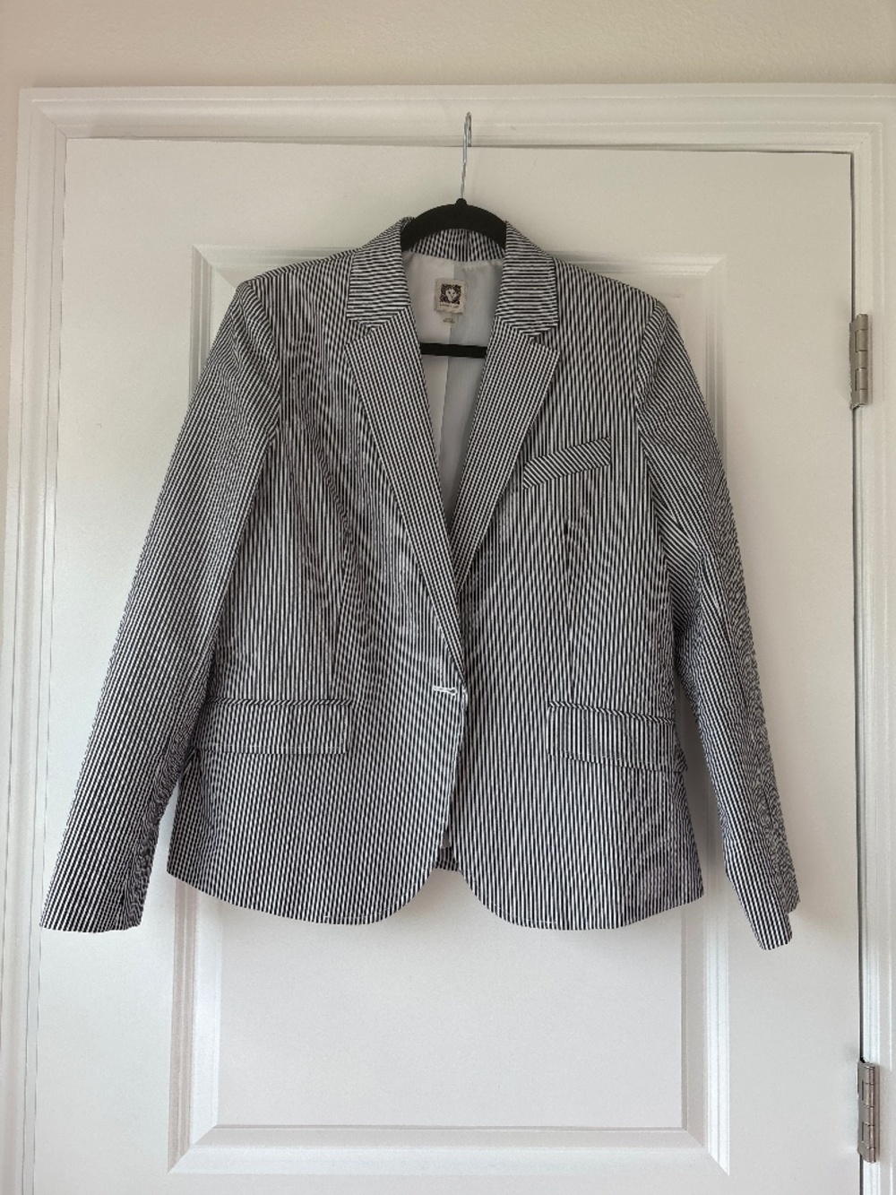 Anne Klein Black and White Cotton Blazer